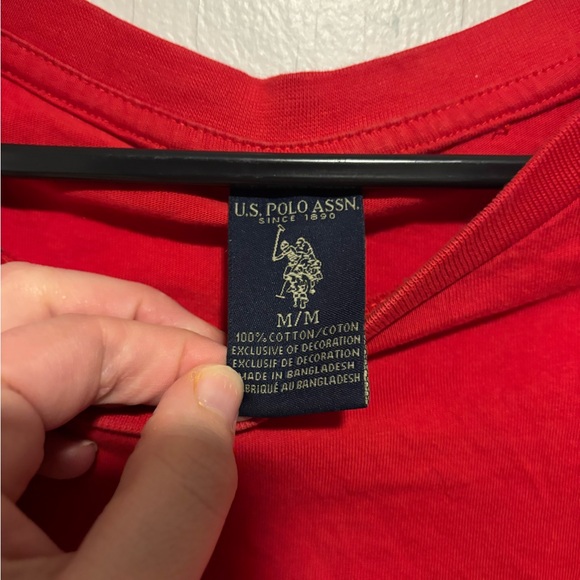 U.S. Polo Assn. Vibrant Red Long Sleeve Pocket Tee - Size Medium - Picture 3 of 4